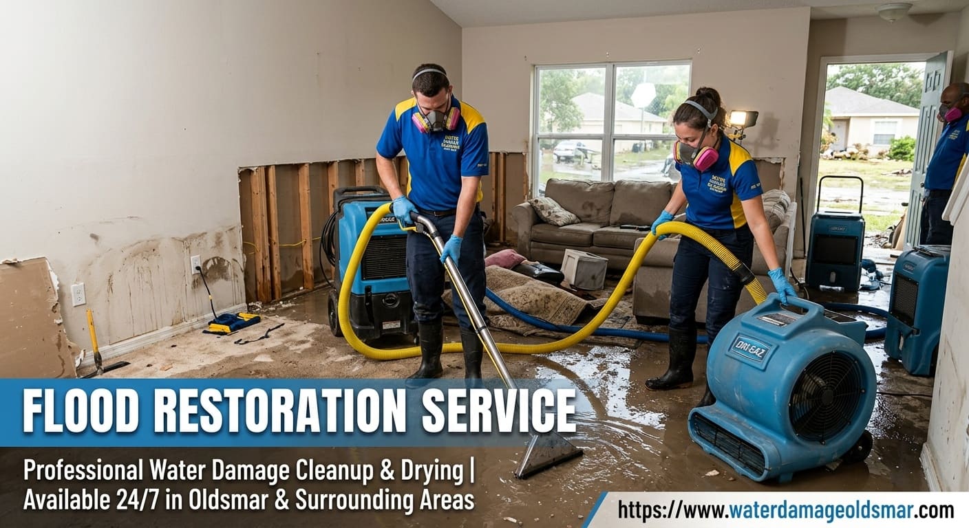 Flood restoration and storm water cleanup in an Oldsmar, FL property